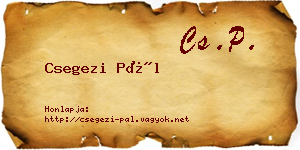 Csegezi Pál névjegykártya